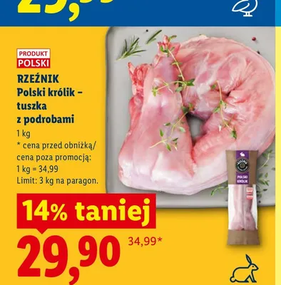 Polski królik - tuszka z podrobami Rzeźnik promocja w Lidl