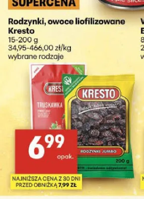 Rodzynki Jumbo Kresto promocja w Delikatesy Centrum