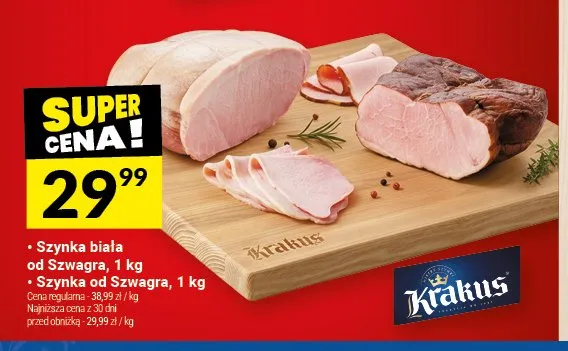 Szynka biała od Szwagra Krakus promocja w Twój Market