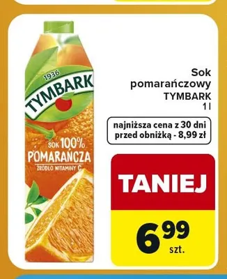 Sok pomarańczowy Tymbark promocja w Carrefour Express