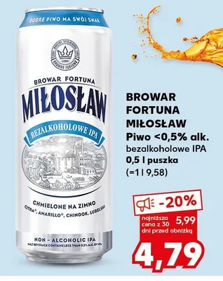 Piwo <0,5% alk. bezalkoholowe IPA promocja w Kaufland