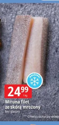Miruna filet ze skórą mrożony promocja w Leclerc