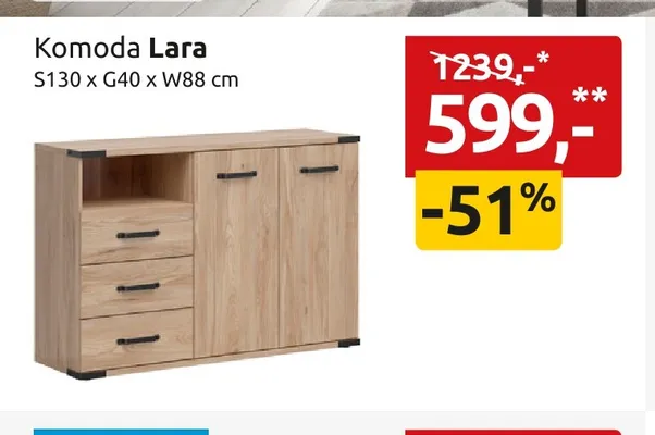 Komoda Lara promocja w Black Red White