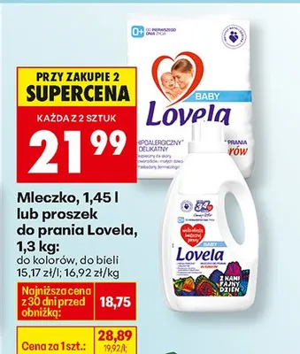 Mleczko lub proszek do prania do kolorów, do bieli promocja w Biedronka