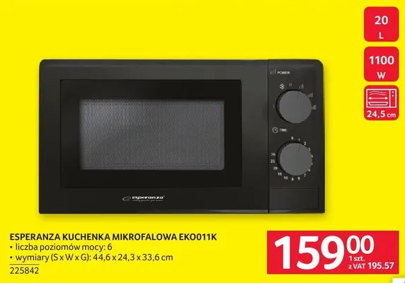 Kuchnia mikrofalowa ESPERANZA EKO011K promocja w Selgros