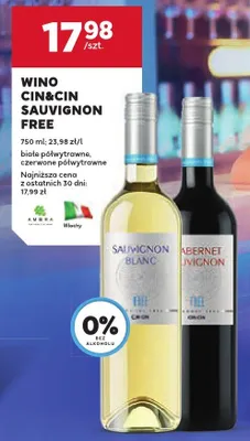 Wino Cin&Cin Sauvignon Free promocja w Stokrotka