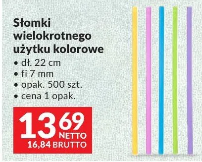 Słomki wielokrotnego użytku kolorowe 22cm fi 7mm promocja w Makro