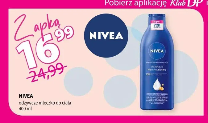 Odżywcze mleczko do ciała Nivea promocja w Drogerie Polskie