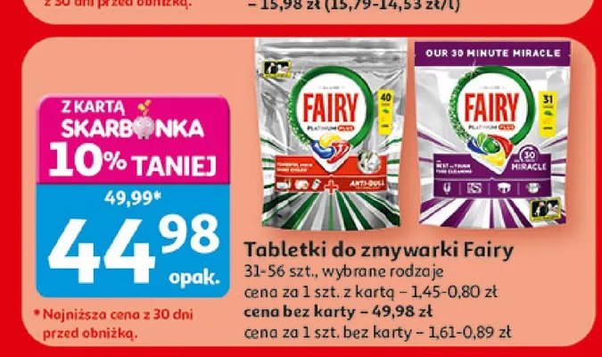 Tabletki do zmywarki Fairy promocja w Auchan