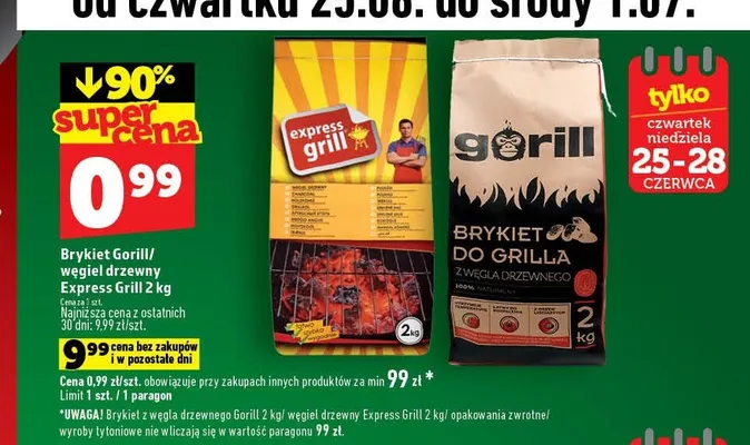 Węgiel drzewny Express Grill 2 kg promocja w TOPAZ
