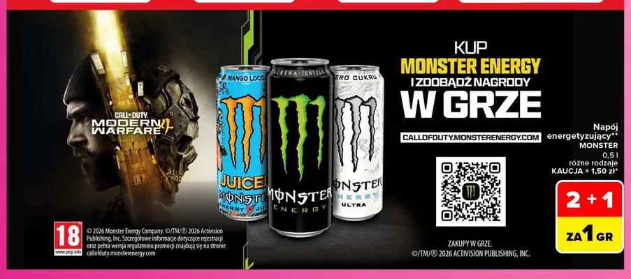 Napój energetyzujący Monster Energy Mango Loco promocja w Carrefour