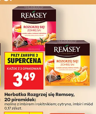 Herbatka Rozgrzej się Remsey cytryna, imbir i miód promocja w Biedronka