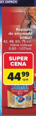 Kapsułki do zmywarki Somat Excellence promocja w Carrefour