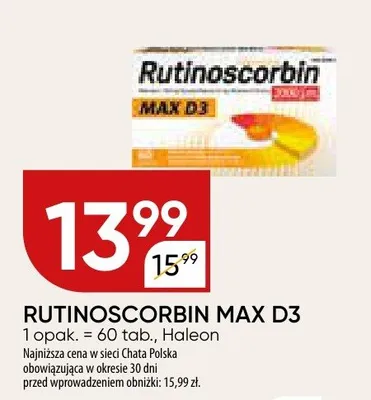 Rutinoscorbin Max D3 promocja w Chata Polska