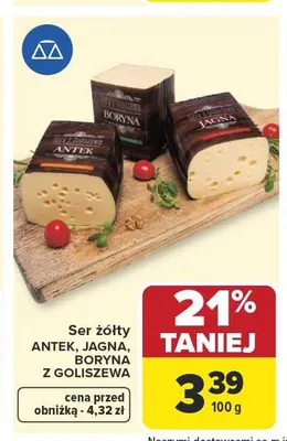 Ser żółty Boryna z Goliszewa promocja w Carrefour