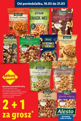Wszystkie orzechya Alesto 2+1 ZA GROSZ promocja w Lidl