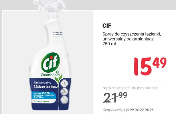 Spray do czyszczenia łazienki, uniwersalny odkamieniacz promocja w Rossmann