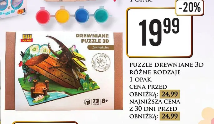 Puzzle drewniane 3D różne rodzaje promocja w Dino