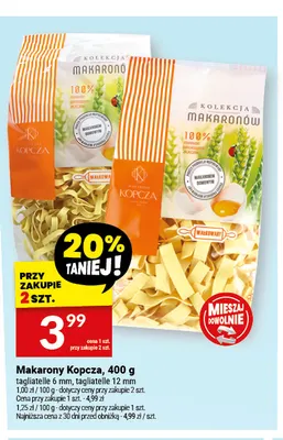 Makaron Kopcza tagliatelle 6 mm promocja w Twój Market