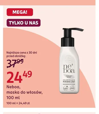 Maska do włosów Neboa promocja w Rossmann