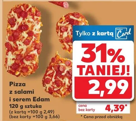 Pizza z salami i serem Edam promocja w Kaufland