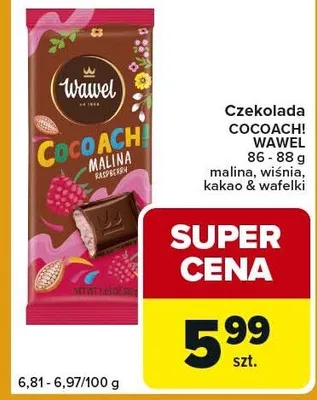 Czekolada Cocoachi malina, wiśnia, kakao & wafelki promocja w Globi
