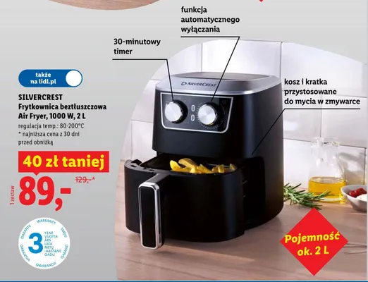 Frytkownica beztłuszczowa Air Fryer promocja w Lidl