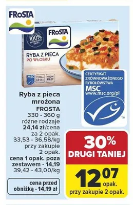 Ryba z pieca mrożona FROSTA promocja w Carrefour Market