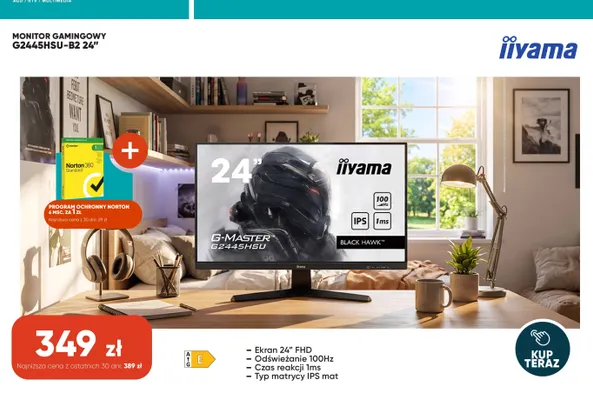 Monitor gamingowy iiyama G2445HSU-B2 24" promocja w Max Elektro