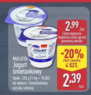 Jogurt bez laktozy Maluta promocja w Aldi
