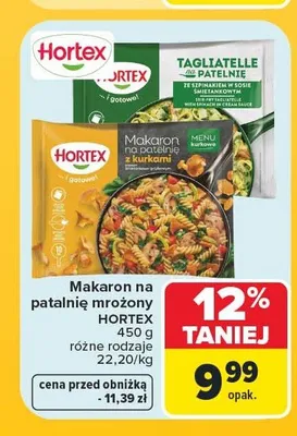 Makaron na patelnię mrożony z kurkami Hortex promocja w Carrefour Market