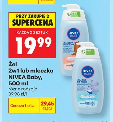 Żel 2w1 do ciała i włosów Nivea Baby promocja w Biedronka