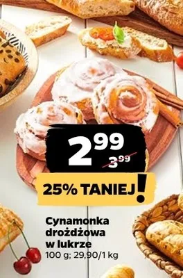 Cynamonka drożdżowa w lukrze promocja w Netto