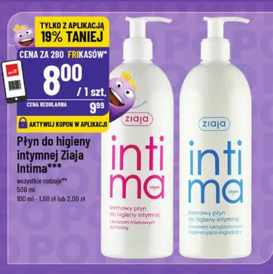 Płyn do higieny intymnej Ziaja Intima z kwasem laktobionowym regenerująco-łagodzący promocja w POLOmarket