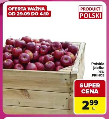 Jabłka polskie Red Prince promocja w Carrefour Market