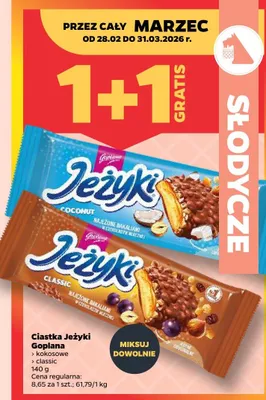 Ciastka jeżyki classic promocja w Netto