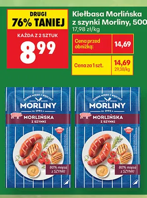 Kiełbasa Morlińska z szynki Morliny promocja w Biedronka