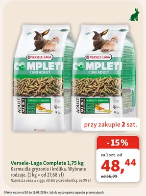 Karma dla gryzonia i królika Versele-Laga Complete promocja w MAXI ZOO