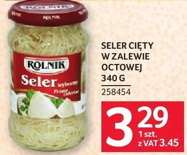 Seler cięty w zalewie octowej Rolnik 340g promocja w Selgros