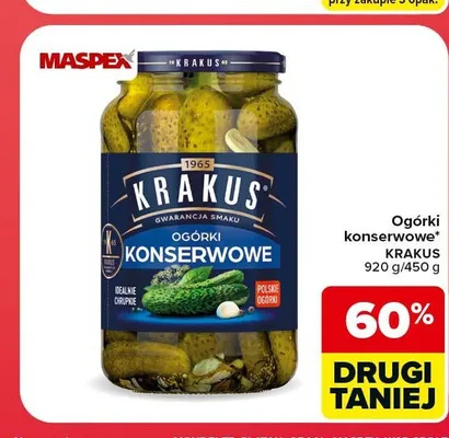Ogórki konserwowe Krakus promocja w Carrefour