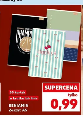 Zeszyt A5 Beniamin 60 kartek promocja w Kaufland