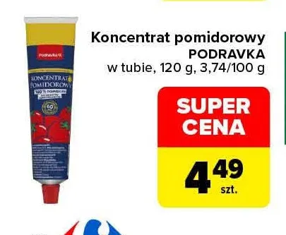 Koncentrat pomidorowy Podravka promocja w Carrefour Market