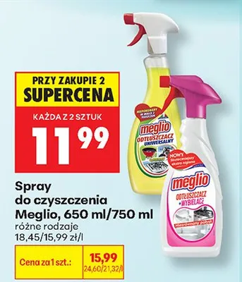 Spray do czyszczenia odtłuszczacz z wybielaczem Meglio promocja w Biedronka