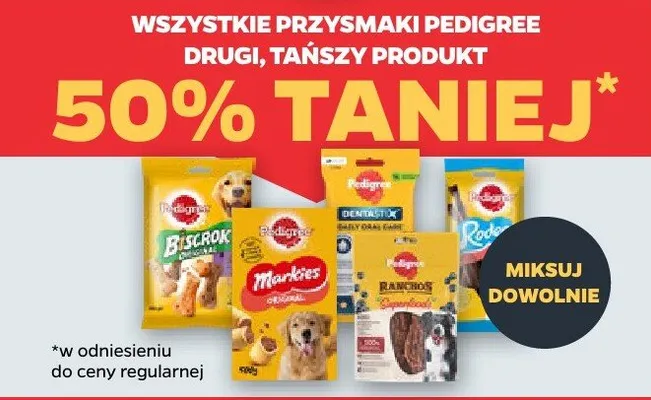 Wszystkie przysmaki Pedigree DRUGI -50% promocja w Netto