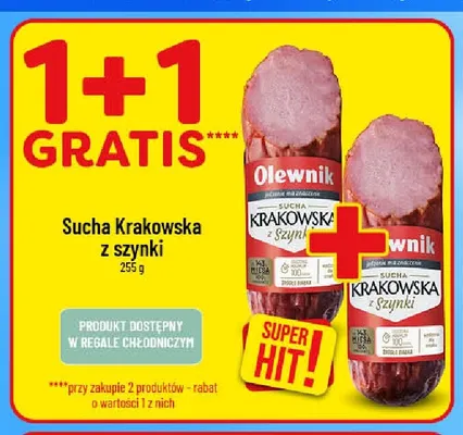 Kiełbasa sucha krakowska z szynki Olewnik promocja w POLOmarket