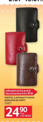 Portfel z automatycznym modułem na karty promocja w Selgros