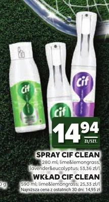 Spray do czyszczenia Cif Clean Lime & Lemongrass promocja w Stokrotka