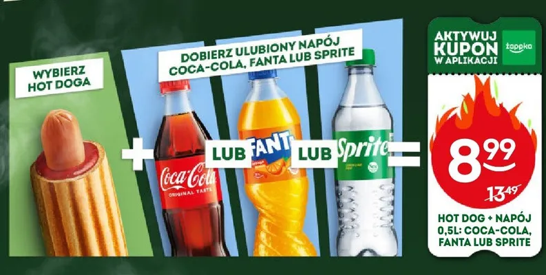 Zestaw Hot Dog i napój Coca-Cola promocja w Żabka