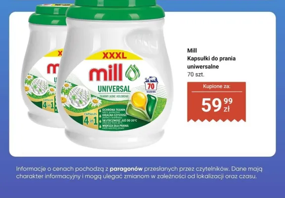 Kapsułki do prania uniwersalne, 70 szt. promocja w Dino