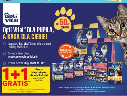 Karma dla kota Opti Vital promocja w POLOmarket